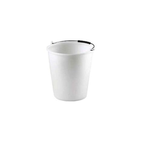 SECCHIO CASALINGO IN POLIETILENE BIANCO- - cm.30x30 lt.12 - 5 pezzi STEFANPLAST