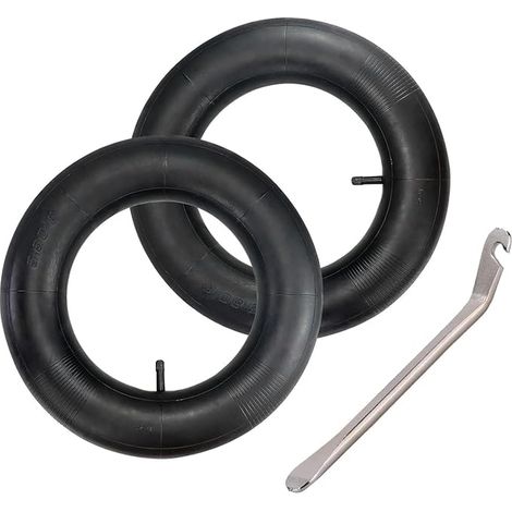 tubes internes de rechange 3,50-8 avec levier de pneus, chambres à air avec valve pour tondeuses à gazon, brouettes à main (1/5)