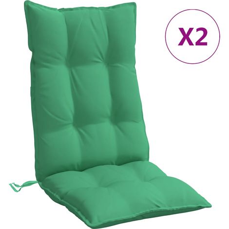 Coussins de chaise à dossier haut lot de 2 vert tissu oxford (1/5)