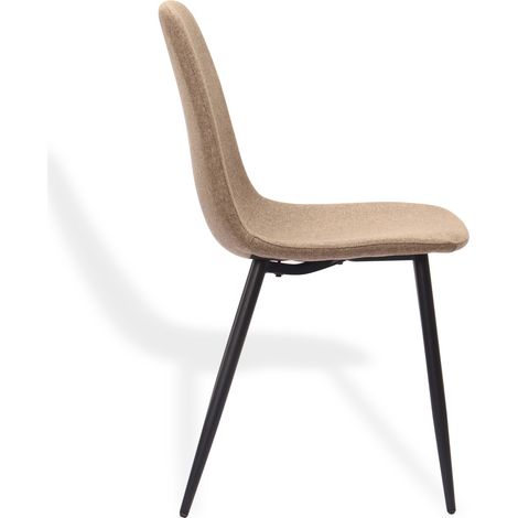 Chaises de salle à manger minimalistes en tissu et métal - lot de 2 couleur beige clair (1/5)