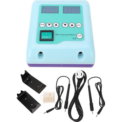 [JAMAIS UTILISÉ]Outil de sculpture de cire électrique à double stylo avec écran LED et forte conductivité thermique, kit idéal pour la création de bijoux (100-240 V, prise américaine). (1/5)