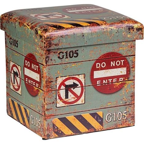 Pouf imbottito decorativo contentore road 36 x 36 x 36 cm