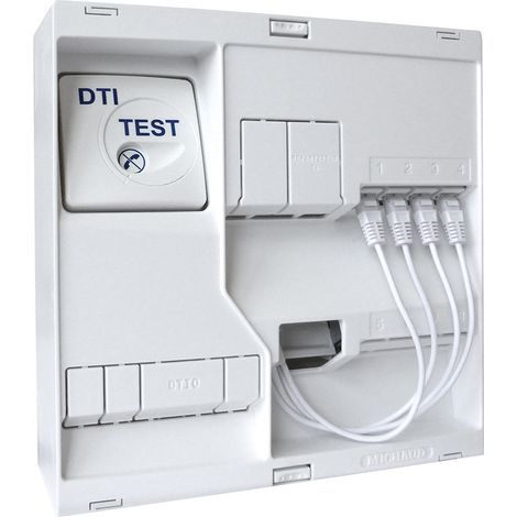 Michaud – Tableau de communication NÉO Grade 1 – 4 ports RJ45 – Cordon quadruple inclus – Connectivité optimale pour réseaux - LB104