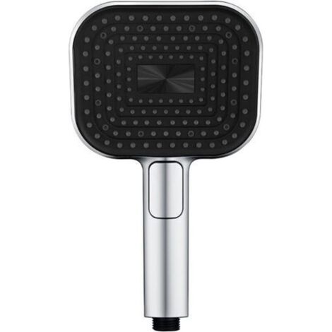 Pommeau de douche économique en eau, anticalcaire, en silicone alimentaire, haute pression, grand format, 3 jets, chromé (1/5)