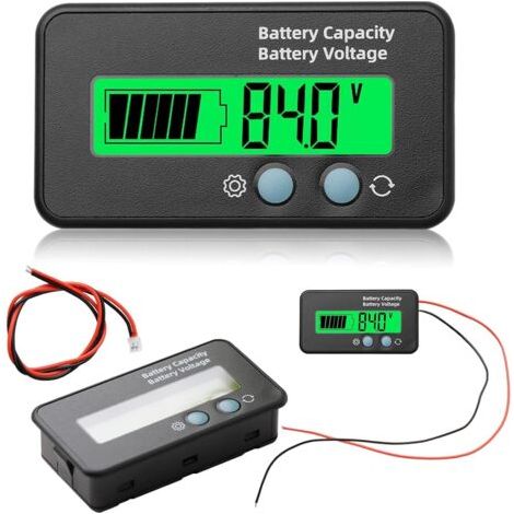Moniteur de Capacité de Batterie, Testeur Universel pour Batteries Plomb-Acide et Lithium, Affichage LCD, Appareil de Mesure de Batterie DC 12V-72V, Lumière Verte