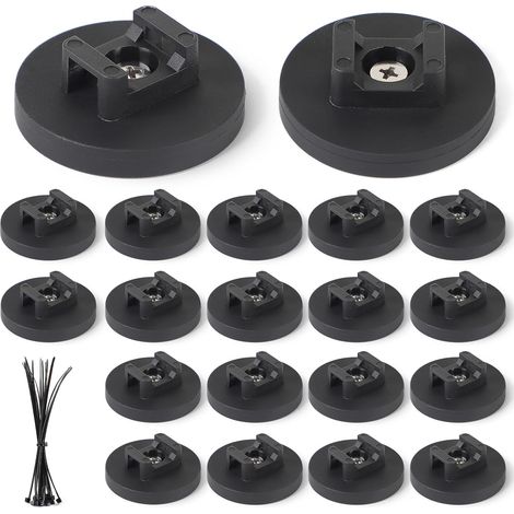 20 magnetische Kabelclips (43 mm) mit 20 Kabelbindern – Wiederverwendbare und wetterfeste Magnethalter für Garage, Büro, Außenbereich und Auto