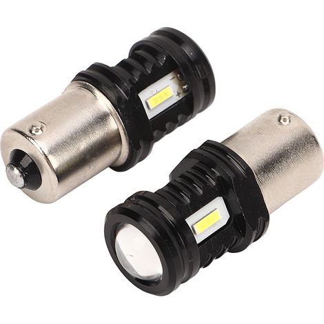 Lot de 2 ampoules LED 120 W 1500 lm BA15S 1156 ultra-lumineuses 12-24 V universelles pour feux de recul et clignotants de voiture, SUV, camion, camping-car, lumière blanche 6000 K (1/5)