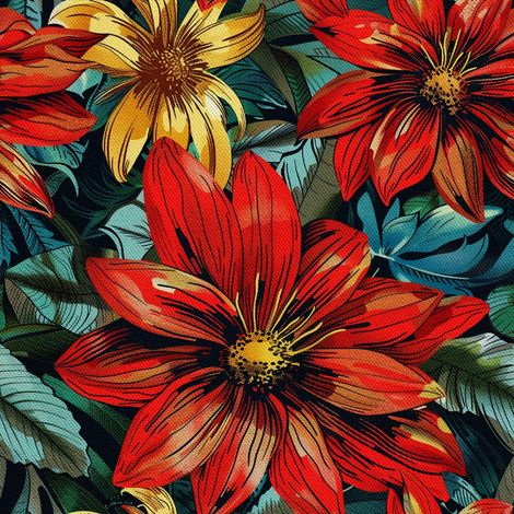 Tela decorativa para exteriores Oxford - Motivo floral I DX5214 (1/5)