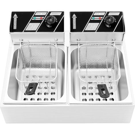 Fritteuse, Dual-Zonen-Kochen, Einstellbare Temperaturkontrolle, Silber (1/2)