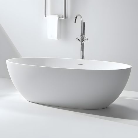 LOUNGE 170 - Baignoire ilot en Solid Surface 170 x 87 x 52(h) cm
