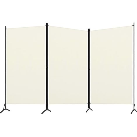 FIMEI Cloison de séparation 3 panneaux Blanc crème 260x180 cm (1/5)