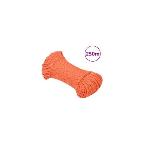 Orangefarbenes Arbeitsseil, 8 mm, 250 m, Polypropylen-Crezuo