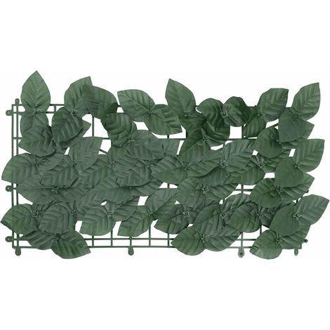 Maison Exclusive - Paravento da Balcone con Foglie Verde Scuro 300x150 cm