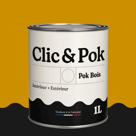 Peinture Bois Extérieur – POK BOIS - 1L - RAL 1005 - Jaune miel- Résistante aux intempéries - Ne s'écaille pas