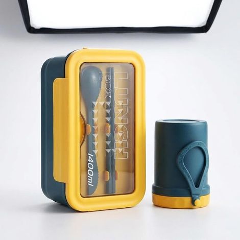 Boîte à lunch portable pour adulte, 3 compartiments, hermétique (1/5)