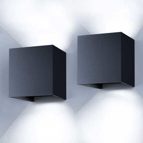 BOMCLAP Lot de 2 appliques murales LED en aluminium, Lampe d'intérieur LED à économie d'énergie, blanc froid 6000K (1/5)