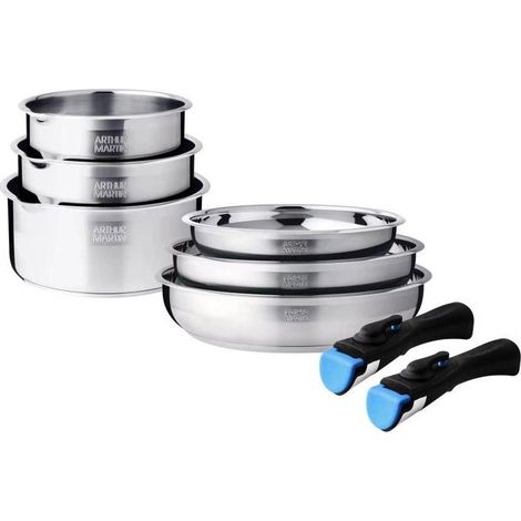 Bater铆a de cocina Arthur Martin AM3213 8 piezas Inox 18/10 Compatible con inducci贸n (1/5)