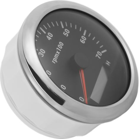 85-mm-Tachometer, Drehzahl 0–7000 U/min, einstellbar, 7-farbige Hintergrundbeleuchtung, für Auto-, Boots- und Motoren, 9–32 V DC, Schwarz (1/5)