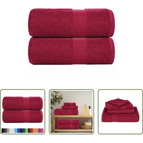 Badetuch - Waschtücher FROGN 2 Stk. Bordeaux 30x30 cm 360 g/m² (1/5)