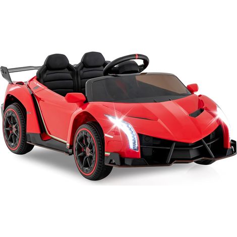 COSTWAY Lamborghini Macchina Elettrica per Bambini, Telecomando Luci LED,per 3-8 Anni，Rosso (1/5)