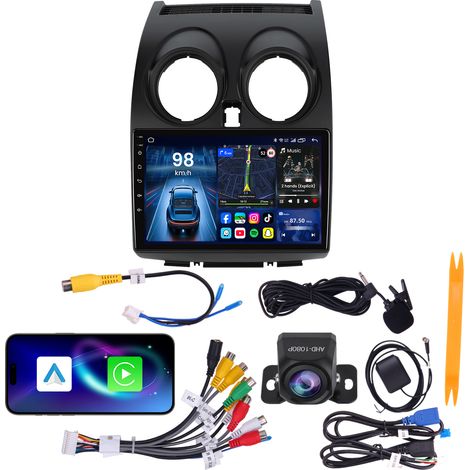 Autoradio 9" Nissan Qashqai J10 2007-2013 Quad-Core 4+64G CarPlay Android Auto WiFi GPS Bluetooth Caméra AHD (1/5)