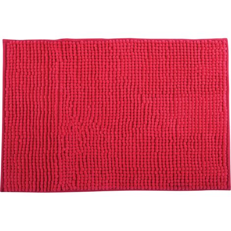 MSV Tappetino da Bagno Tappetino da Doccia „ciniglia“ a Pelo Lungo in Microfibra Morbida Antiscivolo 60x90 cm Rosa (1/5)