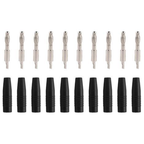 10 Pieces 4mm Male Banana Connectors for Multimeter Test Cables, Speakers and DIY - Black (1/5)