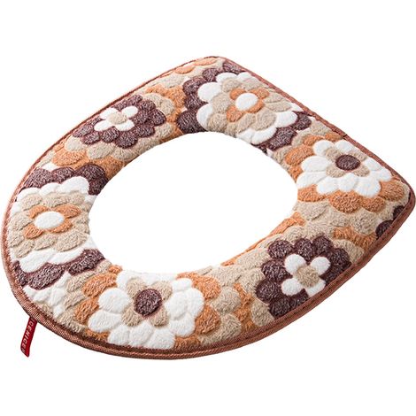 Funda Para Asiento De Inodoro - Con Cremallera - Tela De Franela Suave Y Gruesa - Revestimiento Trasero De PU Impermeable - Tamaño Estándar - 1 Unidad (1/5)