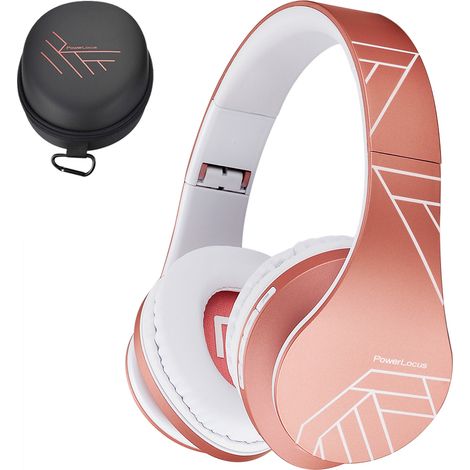 Cuffie wireless PowerLocus color oro rosa con Bluetooth, slot microSD e radio FM. (1/5)