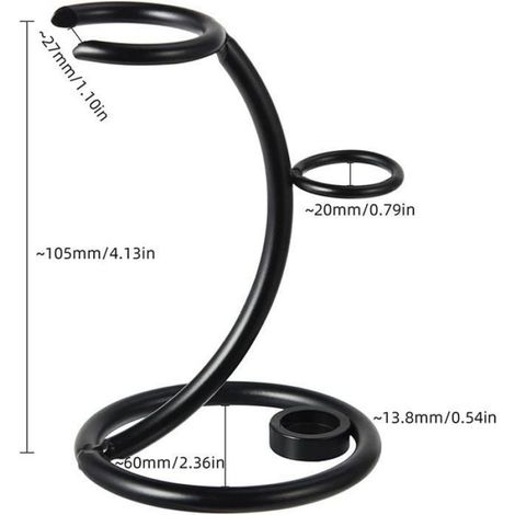 Support Rasoir - Acier Inoxydable - Pour Rasoir Manuel Électrique et Blaireau - Fixation Robinet ou Murale - Noir - 1 Pièce (1/5)