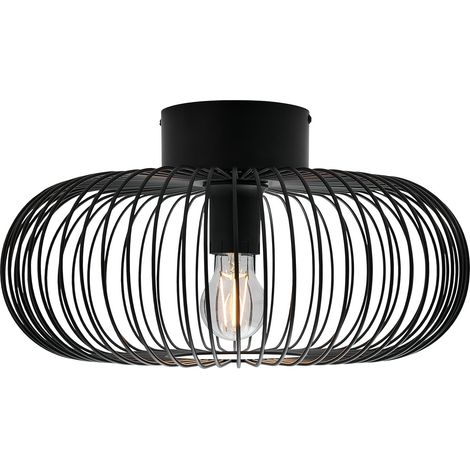 Plafonnier BERONI  Métal Noir, H.15 - IP20 - E27 /Nordlux Intérieur (1/5)