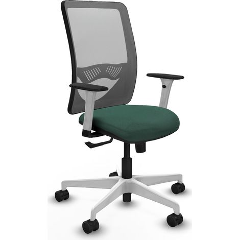 Silla de oficina piqueras y crespo Zulema gris tela brazos blancos (1/2)