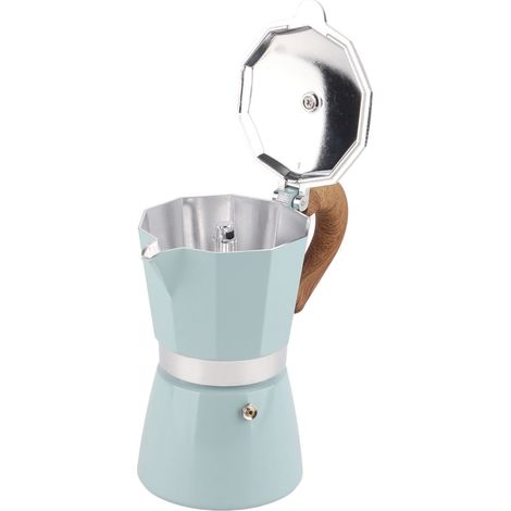 Cafetière Moka Italienne 300ml 6 Tasses en Alliage d'Aluminium pour Maison Bureau Camping Pique-nique