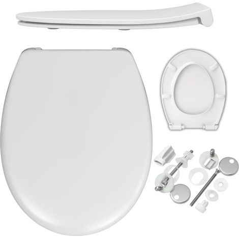 Abattant WC slim – frein de chute silencieux – fixation acier inoxydable – duroplast antibactérien – pour usage intensif (1/5)