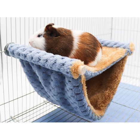 Amaca invernale calda per topi, letto a nido d'uccello sospeso a doppio strato con calda lana, supporto per gabbia per uccelli, tenda a grotta nascosta, accessori per gabbia per topi (1/4)