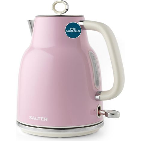 Bouilloire Rétro 1,7 L Sans Fil, Ébullition Rapide 3KW, Base Rotative à 360°, Avec Filtre Anti-Calcaire Amovible, Jauge de Niveau d'Eau, Indicateur Lumineux Bleu, Crème (1/5)