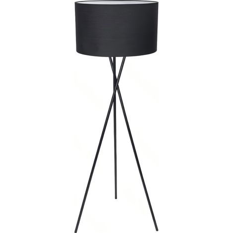 Lampadaire trépied en métal noir, ampoule non incluse, douille E27, pour salon et chambre