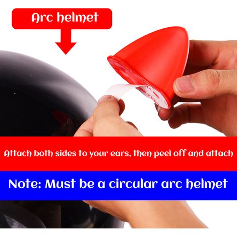 Oreilles de chat en silicone avec ruban adhésif, accessoires mignons pour casque de ski ou de moto (casque non inclus). (1/5)