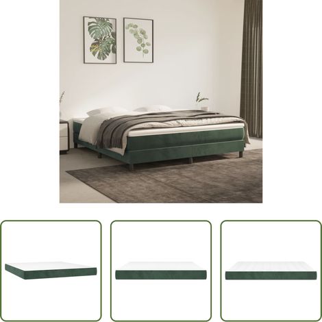 Sommeil profond - Matelas de lit à ressorts ensachés fermeté moyenne Vert foncé 180x200x20 cm (1/5)