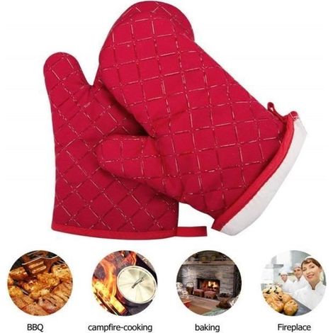 Ofenhandschuhe, Universal-Küchenhandschuhe, Grillhandschuhe, hitzebeständige Silikon-Ofenhandschuhe, 1 Paar (1/4)