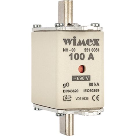 Fusibile NH 000, intervento ritardato, 690V 16A, impiego gG - Wimex 5510016 (1/2)