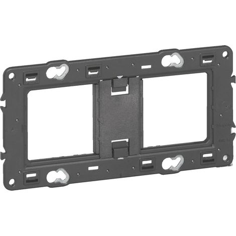 Legrand – Support à vis pour Mosaic, Céliane ou Soliroc – Montage horizontal ou vertical – Bi-matière métal et plastique – Pour 2 postes ou 4 à 5 modules