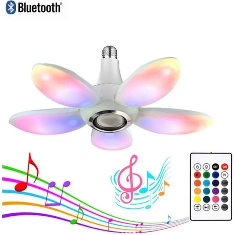 Plafonnier Bluetooth avec télécommande, LED musicale, ampoule E27 pliable, lampe intelligente (1/4)