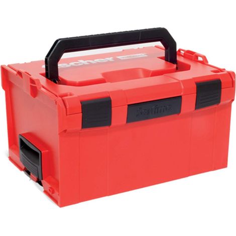 Fischer L Boxx FLB 238 Valigetta Porta Attrezzi Impilabile e Agganciabile, Cassetta Utensili Espandibile, Vuota, Compatibile per Sortimo, 508137, Rosso, Vuota (1/5)