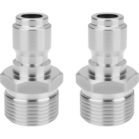 2 Pack Adaptateur de Nettoyeur Haute Pression M22 Mâle vers Prise 3/8 Compatible avec Pistolet et Tuyau (1/5)