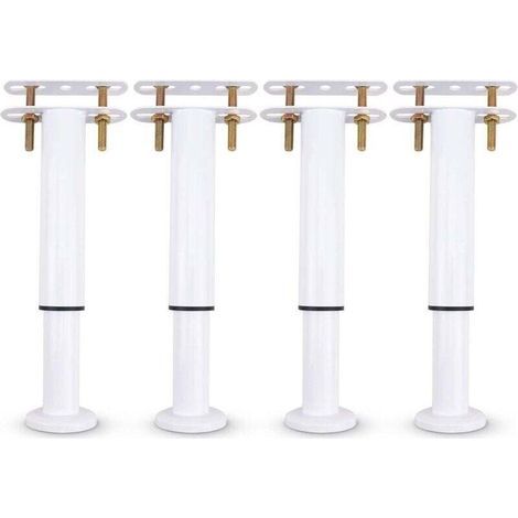 ALOVEZ Set mit 4 verstellbaren Metall-Bettstützen, einziehbar, robust, für Kleiderschrank, Sofa, Bettgestell, Ersatzteile für Betten von 18 bis 32 cm (Weißes 4er-Set) (1/5)