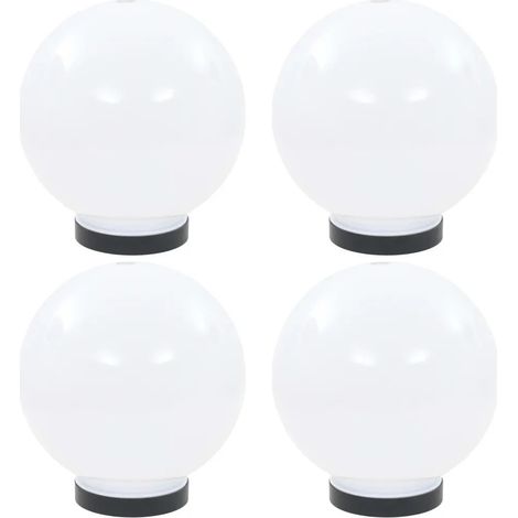 Juego de 4 luces LED esféricas decorativas para jardín 20 x 20 x 20 cm fabricadas en PMMA blanco 020046382 (1/5)