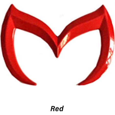 (Rouge) Autocollant 3D logo/emblème de voiture (1 pièce) compatible avec Mazda 2, 3, 6, CX-5, CX-6, CX5, CX3, CX-3 Axela et Atenza. Accessoires (1/4)