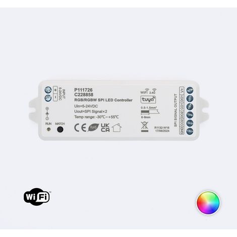 Controller Regolatore per Strisce LED RGB/RGBW Digitale SPI compatibile con Wi-Fi e Telecomando RF  RGBWIC