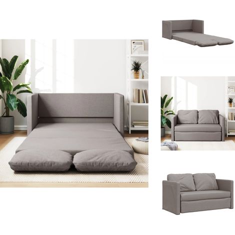 Bodensofa mit Schlaffunktion Taupe 112x174x55 cm Stoff - Bodensofa - Schlafcouch - Gästebett - Couchtisch - Gemütlich (1/5)